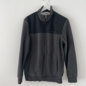 Calvin Klein Men's Zip-Up Sweater in Charcoal and Black